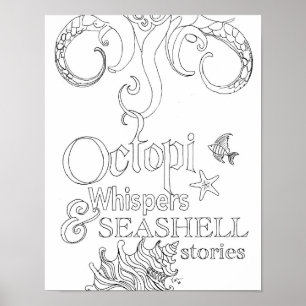 Grote volwassen kleurplaat Octopus Ocean Art Poster