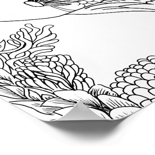 Grote Volwassen Kleurplaat Tropische Vissen Oceaan Poster (Hoek)