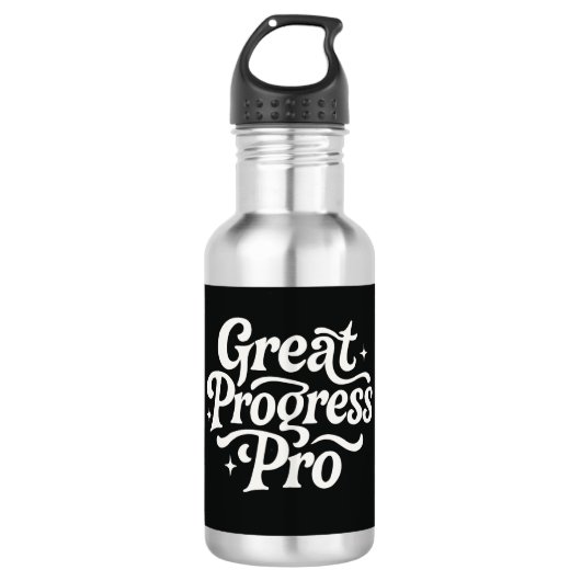 Grote Voortgang Pro" Motiverende Waterfles (Voorkant)
