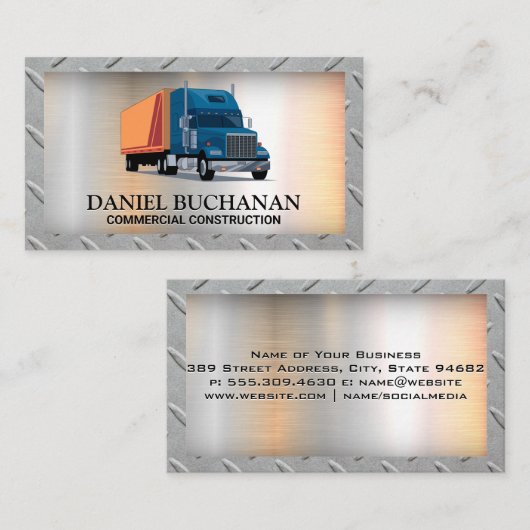 grote vrachtwagen | rand van het staalrooster | ve visitekaartje (Voorkant / Achterkant)