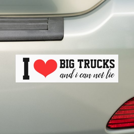 Grote vrachtwagens bumpersticker (Op auto)
