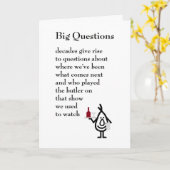 Grote vragen - een grappig gedicht van de zeventig kaart (Gele Bloem)