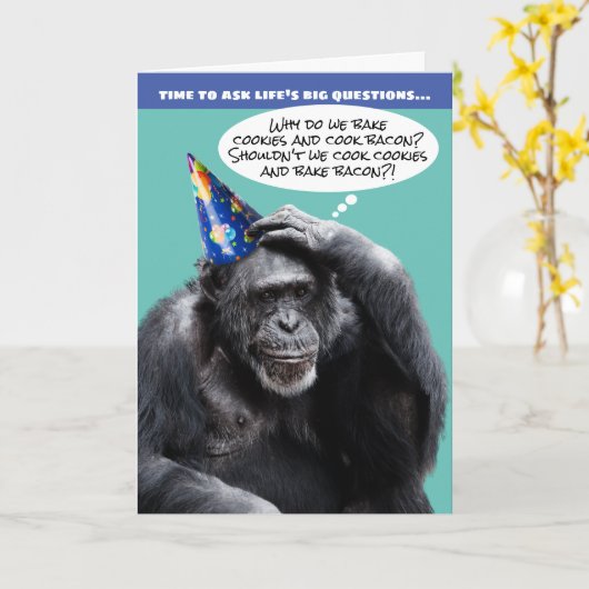 Grote vragen van het leven van de grappige oude ch kaart (Gele Bloem)