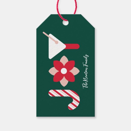 Grote Vreugde Grove Groene Cadeaubijsluiter Cadeaulabel (Voorkant)