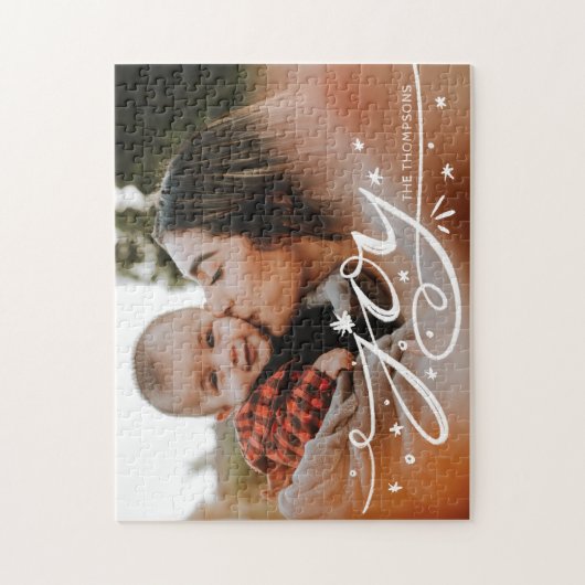 Grote Vreugde Hand Lettered Foto Legpuzzel (Verticaal)