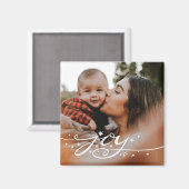 Grote Vreugde Hand Lettered Vakantie Foto Magneet (Voorkant / Achterkant)