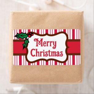 Grote vrolijke kerst pepermunt labels