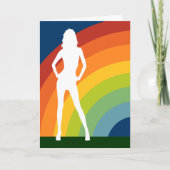 grote vrolijke regenboog die uit aankondiging (Voorkant)