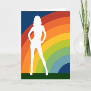 grote vrolijke regenboog die uit aankondiging