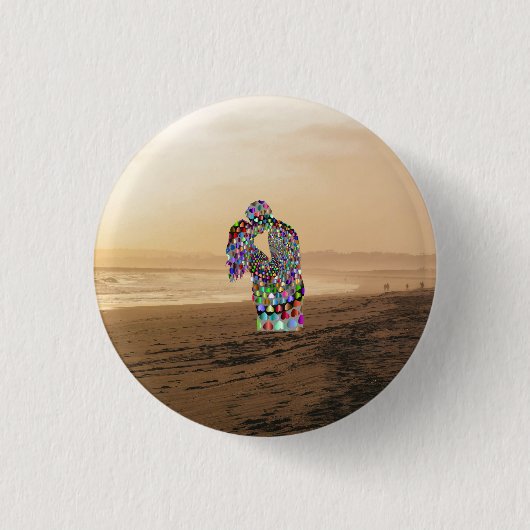 Grote vrouw beter leven ronde button 3,2 cm (Voorkant)