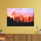 Grote Vurige Zonsopgang Verpakt Canvas (Insitu (Woonkamer))
