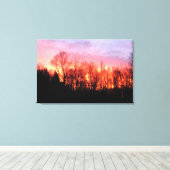Grote Vurige Zonsopgang Verpakt Canvas (Insitu (Houten vloer))