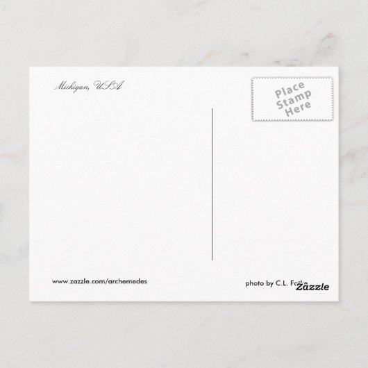 Grote vuurtoren briefkaart (Achterkant)