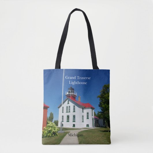 Grote vuurtoren over de hele canvas tas (Voorkant)