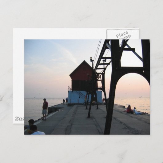 Grote vuurtoren van Haven Briefkaart (Voorkant / Achterkant)