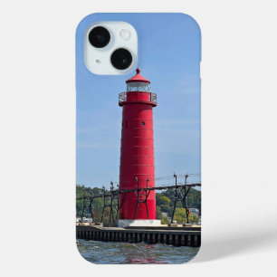Grote vuurtoren van Haven Michigan iPhone 15 Case