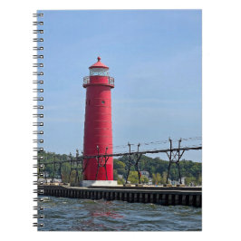 Grote vuurtoren van Haven Michigan Notitieboek