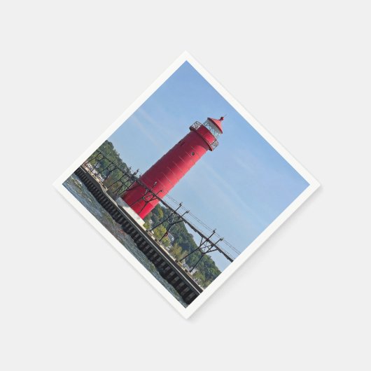Grote vuurtoren van Haven Michigan Servet (Hoek)