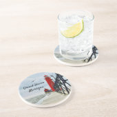 Grote vuurtoren van Haven Michigan Zandsteen Onderzetter (Zijkant)