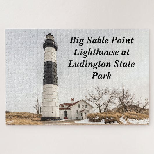Grote vuurtoren van Sable Point in Ludington Legpuzzel (Horizontaal)