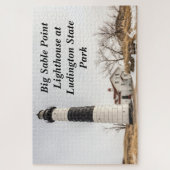 Grote vuurtoren van Sable Point in Ludington Legpuzzel (Verticaal)