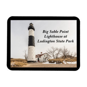 Grote vuurtoren van Sable Point in Ludington Magneet