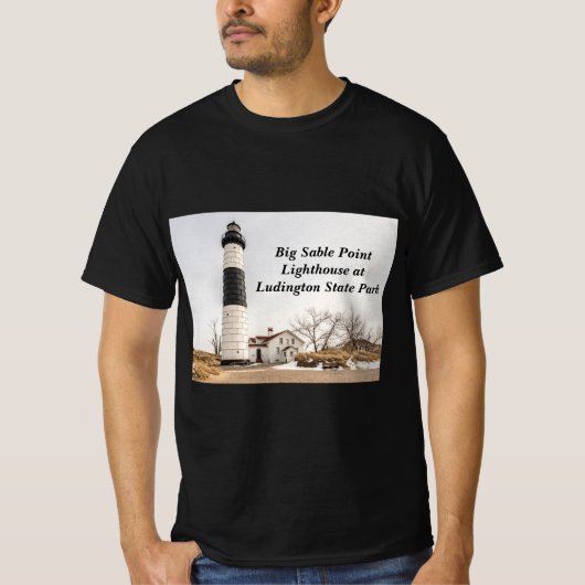 Grote vuurtoren van Sable Point in Ludington T-shirt (Voorkant)