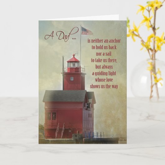  Grote vuurtoren voor papa Kaart (Gele Bloem)