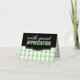 Grote waardering Green Gingham Dank u kaarten