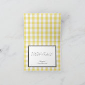 Grote waardering Yellow Gingham Dank u kaarten (Binnen)