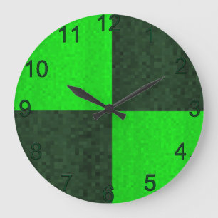 Grote wandklok in groen tweetonig mozaïek
