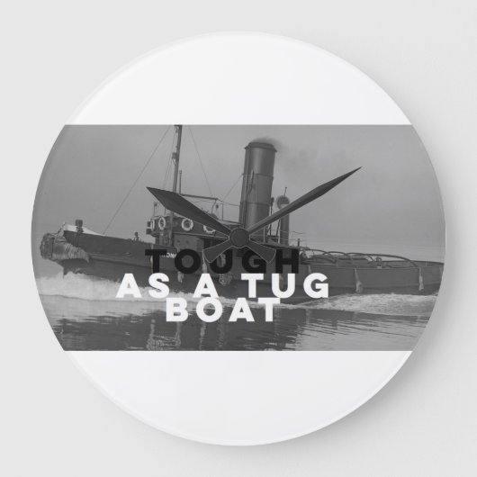 Grote wandklok stevig als sleepboot (Voorkant)