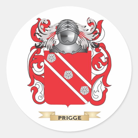 Grote wapenschild (Family Crest) Ronde Sticker (Voorkant)