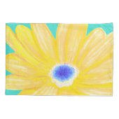 Grote warme gele bloem kussensloop (Achterkant)