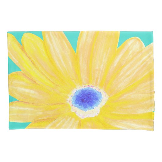 Grote warme gele bloem kussensloop (Voorkant)