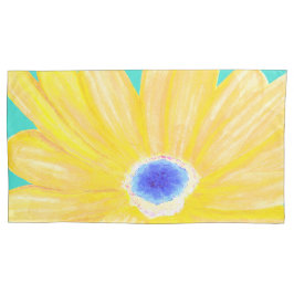 Grote warme gele bloem kussensloop