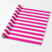 Grote warmroze en witte stripes — Verpakkingspapie Cadeaupapier (Uitgerold)