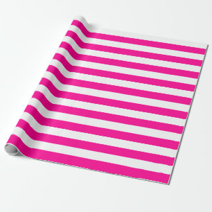 Grote warmroze en witte stripes — Verpakkingspapie Cadeaupapier