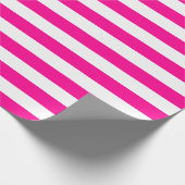 Grote warmroze en witte stripes — Verpakkingspapie Cadeaupapier (Hoek)
