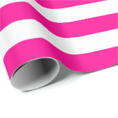 Grote warmroze en witte stripes — Verpakkingspapie Cadeaupapier (Rol Hoek)