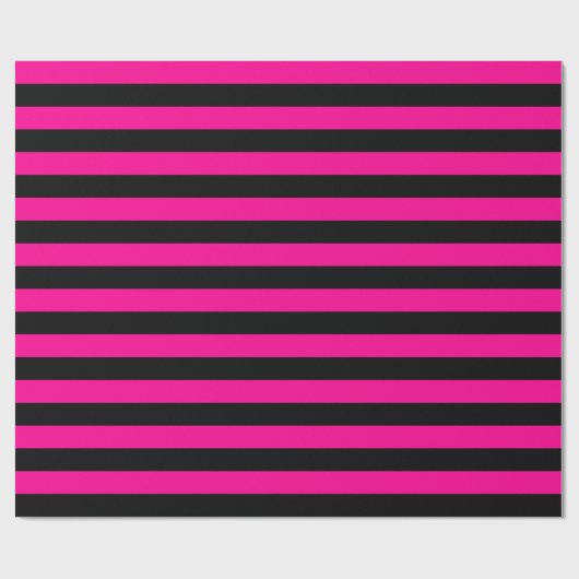Grote warmroze en zwarte stripes, opvulpapier cadeaupapier (Vlak)