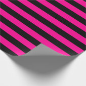 Grote warmroze en zwarte stripes, opvulpapier cadeaupapier (Hoek)