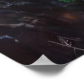 Grote waterval in het bos | AI Art. Poster (Hoek)