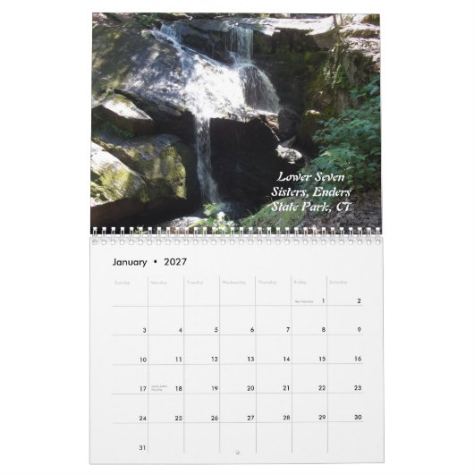 Grote watervallen kalender (Jan 2027)