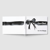 Grote Waterverf Bow Zwart-wit Modern Bruiloft Gastenboek (Volledig)