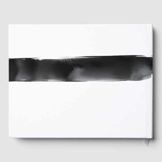Grote Waterverf Bow Zwart-wit Modern Bruiloft Gastenboek (Achterkant)