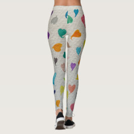 Grote Waterverf Harten Leggings