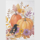 Grote Waterverf Herfst Wildflowers Pompoenen & Kra Tissuepapier (Voorkant)