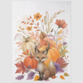 Grote Waterverf Herfst Wildflowers Pompoenen & Vos Tissuepapier (Voorkant)