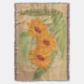 Grote Waterverf madeliefjes Deken (Voorkant Verticaal)